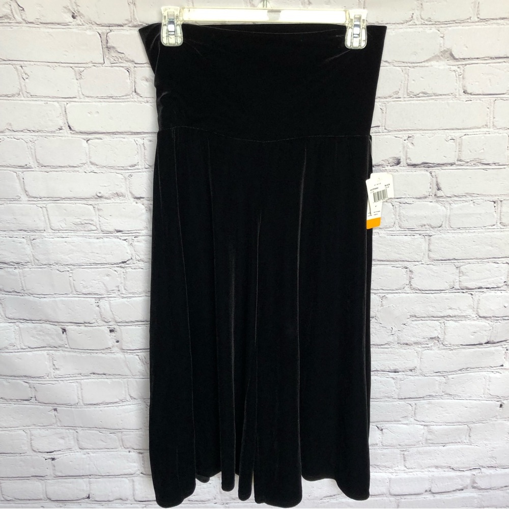 Black Velvet Strapless Cropped Jumpsuit